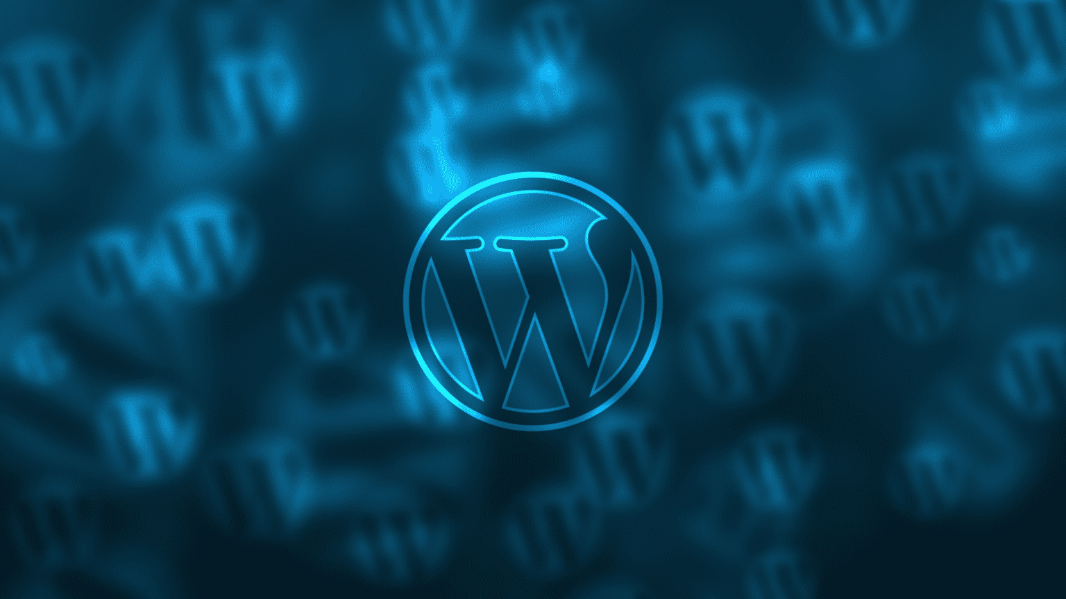 Laptop mit WordPress-Logo.